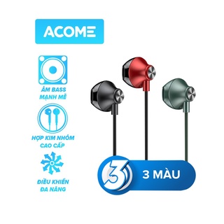 Tai nghe nhét tai acome aw05/aw02 âm thanh hd cổng kết nối 3.5mm