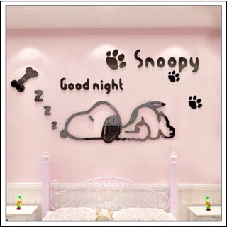 (Ảnh thật)Miếng dán trang trí tường 3D Snoopy ngộ nghĩnh xinh xắn dán tường nghệ thuật