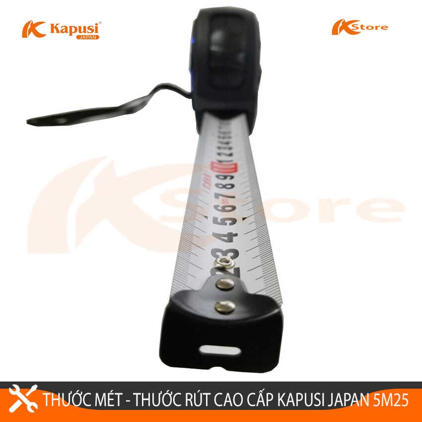 THƯỚC MÉT - THƯỚC RÚT CUỘN CAO CẤP KAPUSI JAPAN 5 MÉT*25, ĐỘ BỀN CAO AN TOÀN KHI SỬ DỤNG, HÀNG CHÍNH HÃNG BẢO HÀNH 24 TH