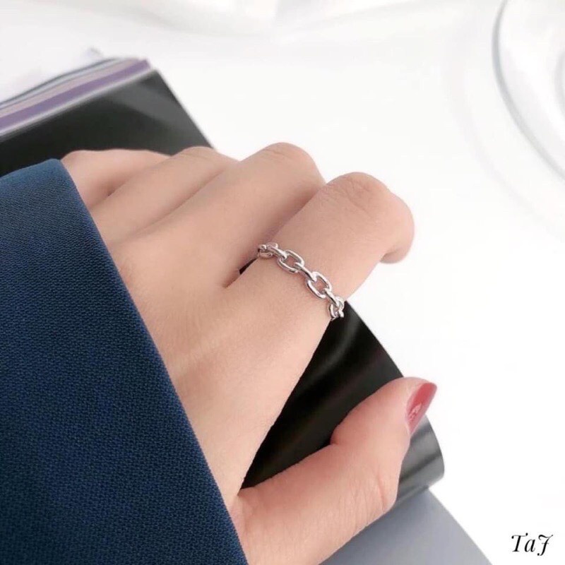 Nhẫn nữ bạc thật họng xích trẻ trung cá tính - Kho sỉ bạc Nhất Linh