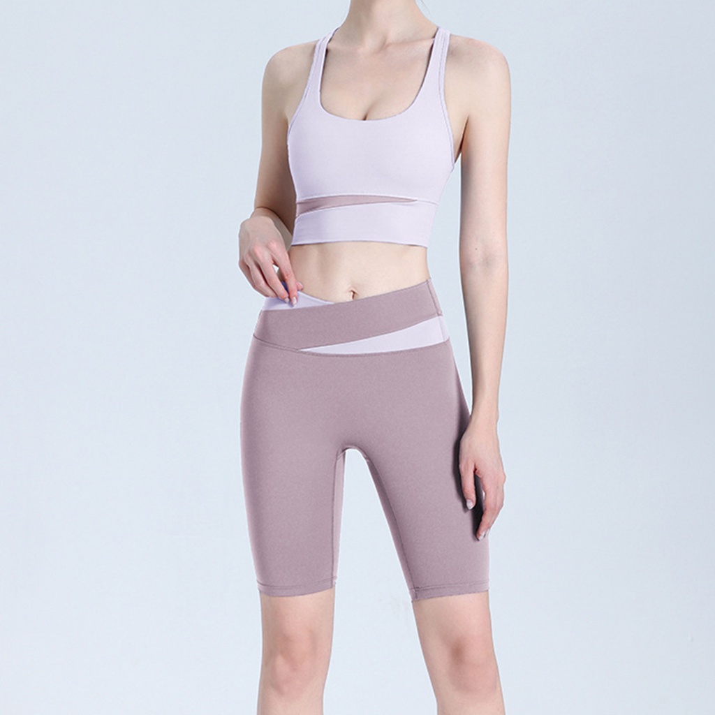 Bộ đồ tập gym yoga nữ tập gym yoga nữ cao cấp AMIN AM052 quần lửng vải cao cấp 25% spandex co dãn 4 chiều