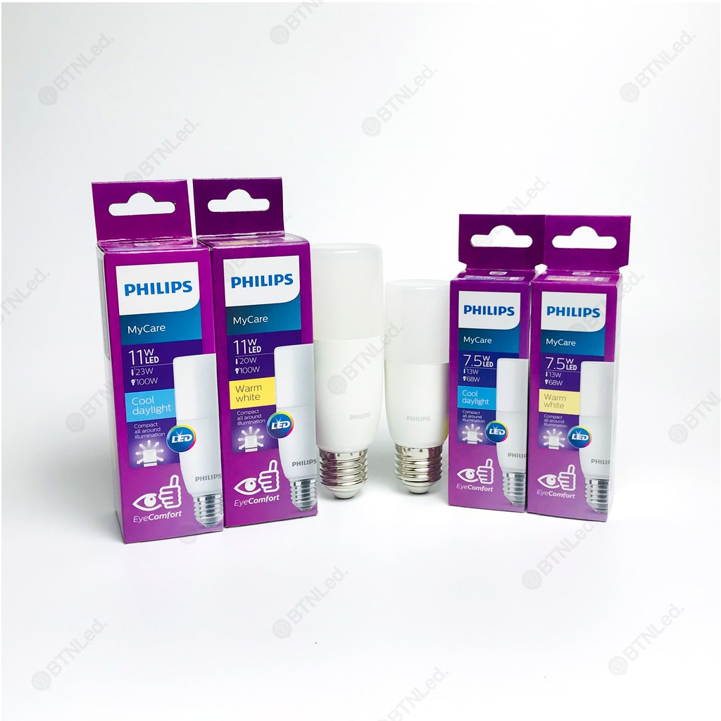 Bóng LED PHILIPS Stick 7.5W , 11W đui đèn E27 Kích Thước Nhỏ Gọn, Thay Thế Cho Bóng Compact.
