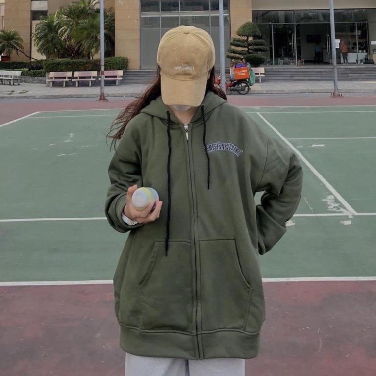 Áo Khoác Hoodie Xanh Form To Nam Nữ Unisex Mũ 2 Lớp This Dáng Rộng Tay Bồng