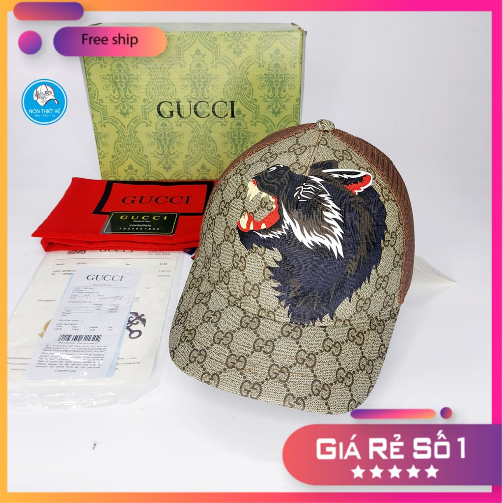 Nón kết gc Mũ lưỡi trai Gc thời trang cao cấp sói mỏ ngắn lưới nâu supper like âu 1.1  full box hộp cực đẹp (Nón Thiết K