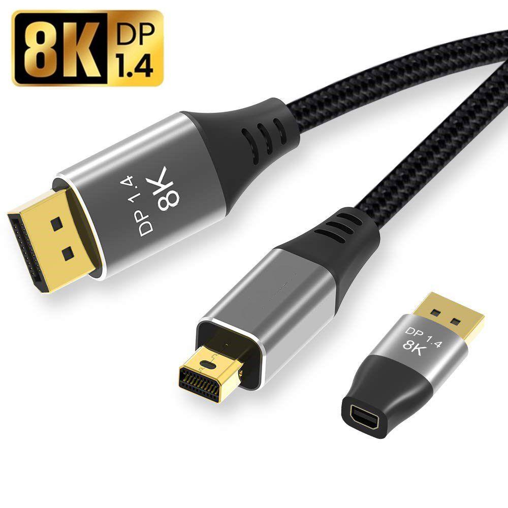 MYRONGVN Mini DP to DP Cable Laptop MDP to DP Two-way Transmission 8K@60Hz 4K@144Hz