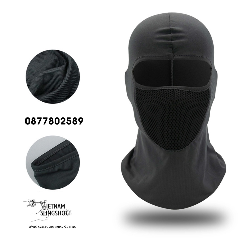 [KPT] Đồ Phượt, Khăn Trùm Đầu Ninja Điều Hòa Ari MÀU ĐEN Cao Cấp - Mặt Nạ Chống Nắng, Chống Tia Uv Đi Xe Máy