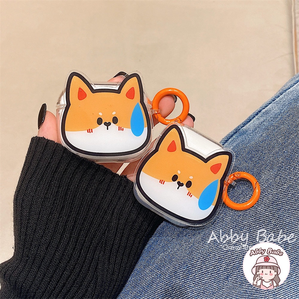 Vỏ Bảo Vệ Hộp Sạc Tai nghe không dây Airpods 1 / 2 / pro Bằng TPU Mềm Trong Suốt Hình Chú Thỏ corgi Dễ Thương