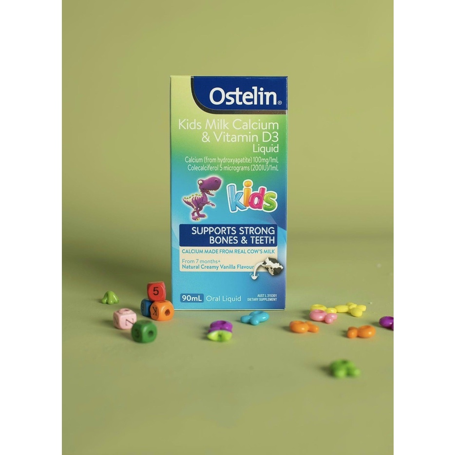 Canxi Nước Kids Milk Calcium & Vitamin D3 Liquid 90ml Ostelin của Úc