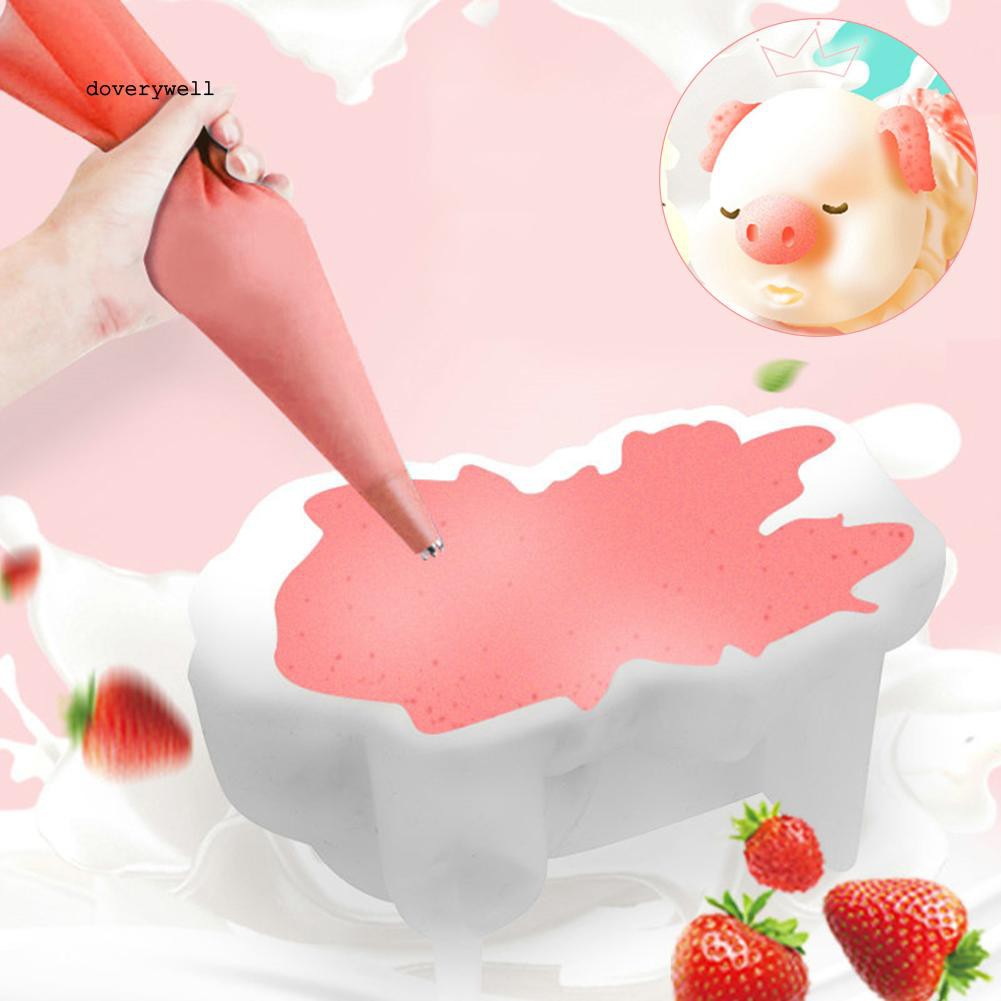 Khuôn bánh silicone in hình heo xinh 3D trang trí tiện dụng