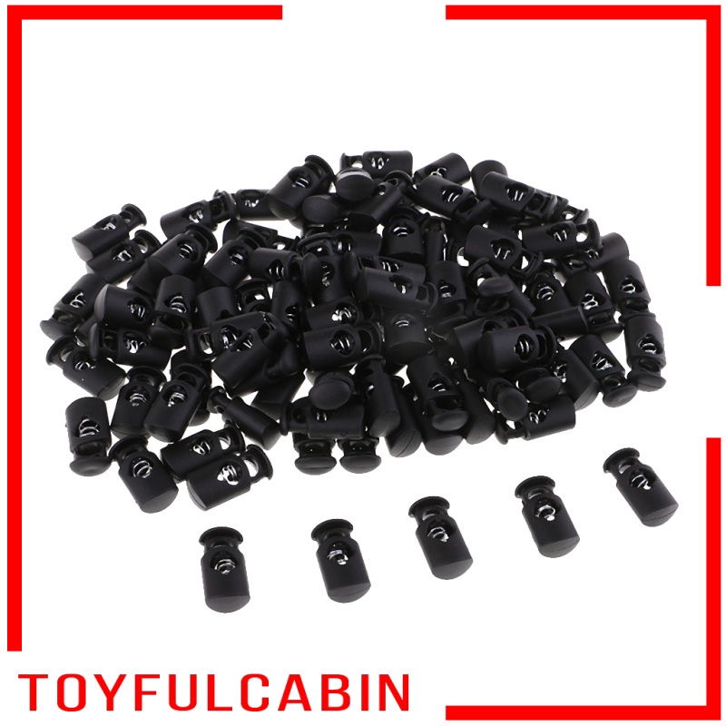 Set 100 Nút Chặn Dây Hành Lý Bằng Nhựa Một Lỗ