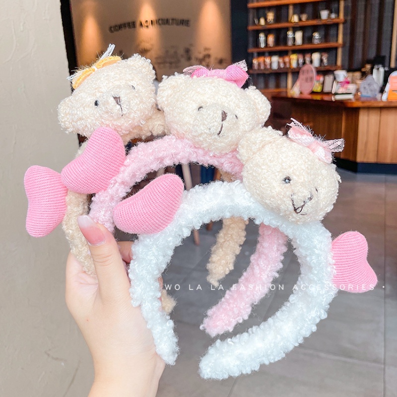 Băng đô cài tóc hình gấu bông dễ thương phong cách hàn quốc dành cho nữ