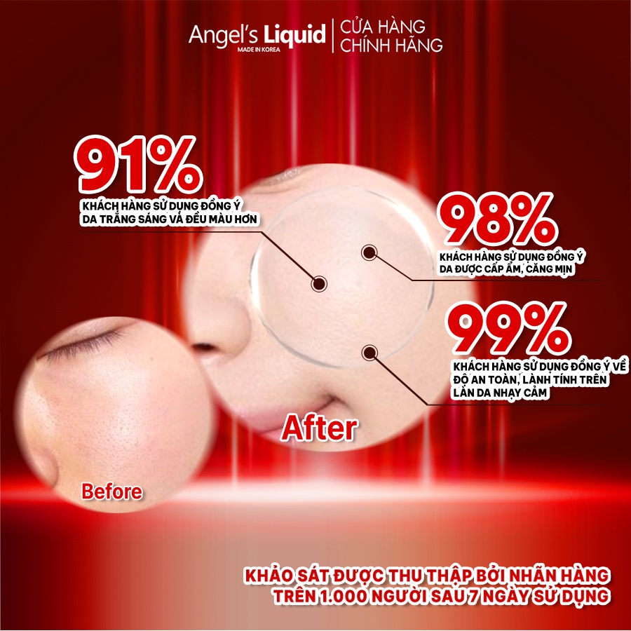 Serum Dưỡng Trắng Da, Cấp Ẩm Đa Tầng Angel's Liquid Glutathione 700mg + 5% HA 7Day Whitening Program 30ml