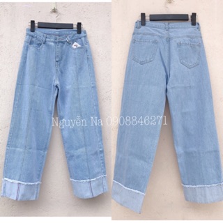 [HÌNH THẬT] Quần jeans gấp lai lưng siêu cao