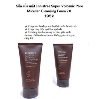 Sữa rửa mặt Innisfree tro núi lửa 2X