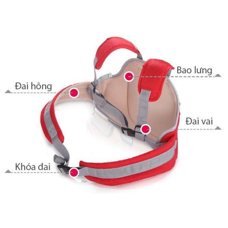 Đai lưới đi xe máy an toàn cho bé 2 trong 1. Đai/địu lưới xanh