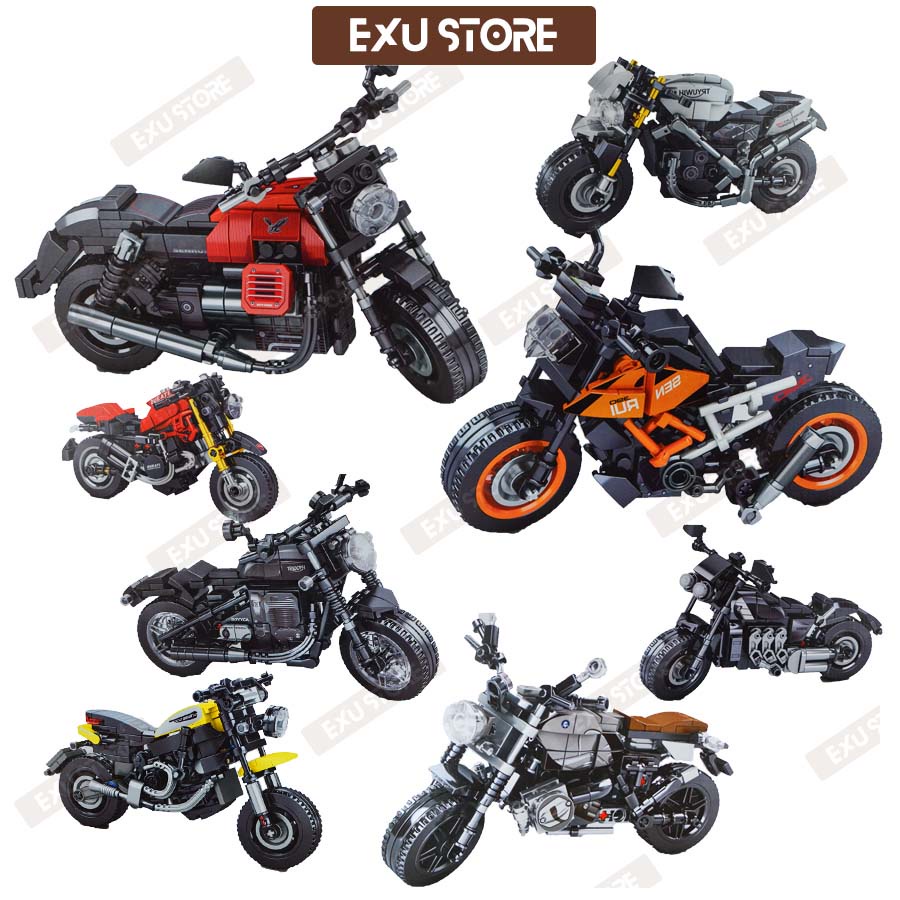 ❈☊┇Đồ chơi lắp ráp, xếp hình, mô hình xe máy phân khối lớn EXU STORE