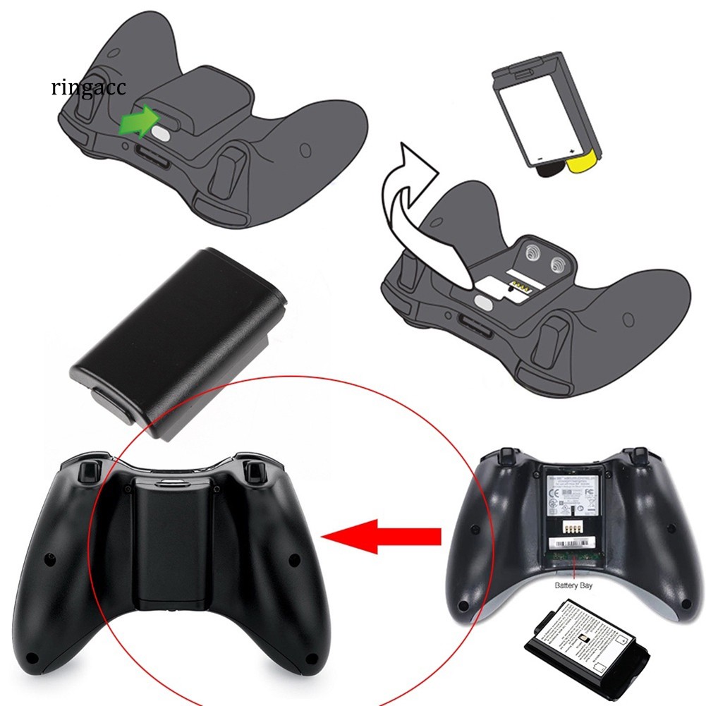 【RAC】2Pcs AA Battery Plastic Hard Back Cover Case Protector for Xbox 360 Controller
