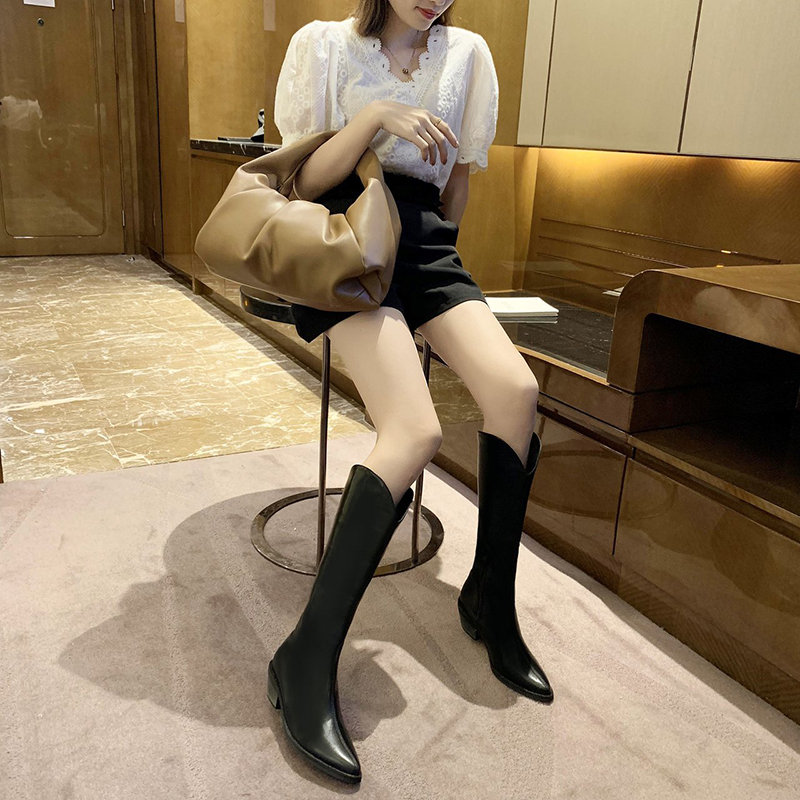 Giày Bốt Cao Gót Màu Trắng Thời Trang Vintage Anh Quốc Cho Nữ