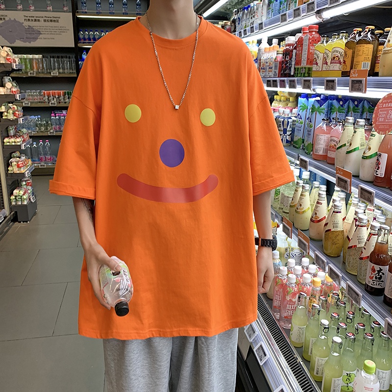 Áo Thun Tay Ngắn Dáng Rộng In Họa Tiết Hoạt Hình Kiểu Nhật Bản Thời Trang Mùa Hè Cho Nam