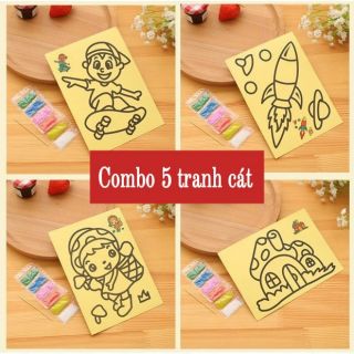 Trò chơi trẻ em 💖FREESHIP💖 Giảm 20K Khi Nhập [DOCHOIGO20K] Set 5 Tranh cát cho bé kích thước tự chọn