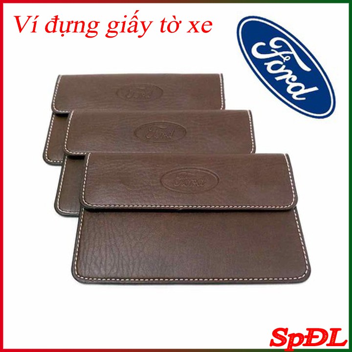 Ví đựng giấy tờ xe ô tô in dập nổi logo hãng xe Ford kích thước 19x12