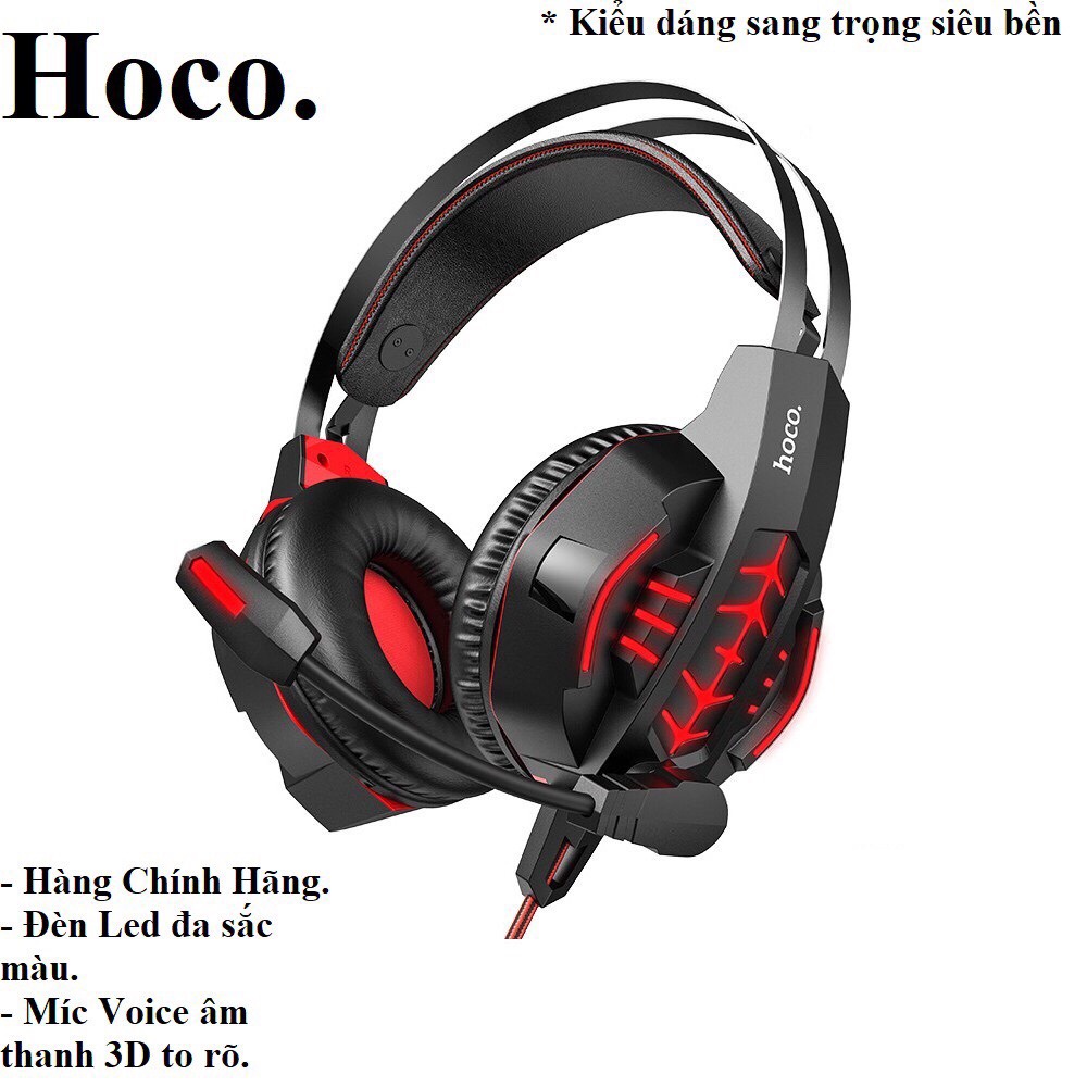 Tai Nghe Game Chụp Tai Hoco W102 Có Mic Điều Chỉnh Âm Lượng Chơi Game Pubg Liên Quân Trên PC Máy Tính