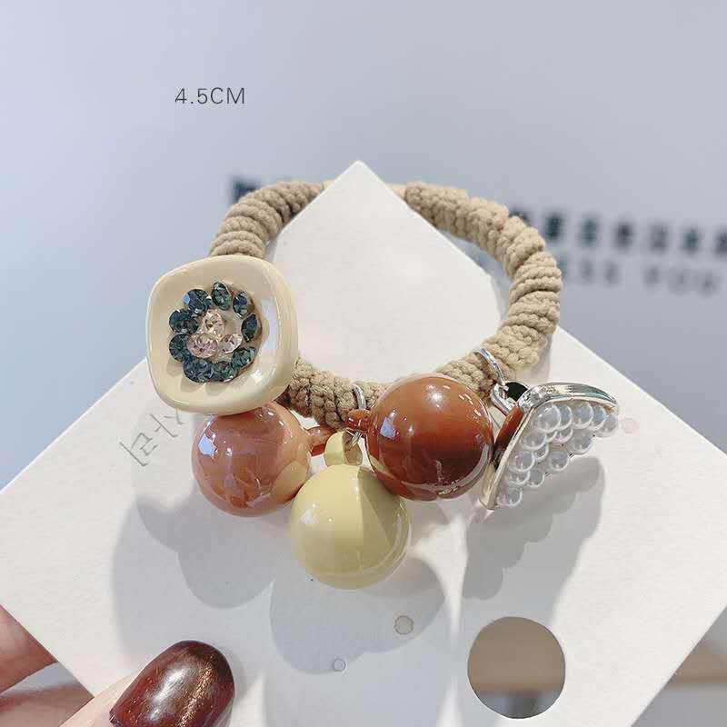 Buộc tóc co dãn đính ngọc cầu tròn và đá (DB5)