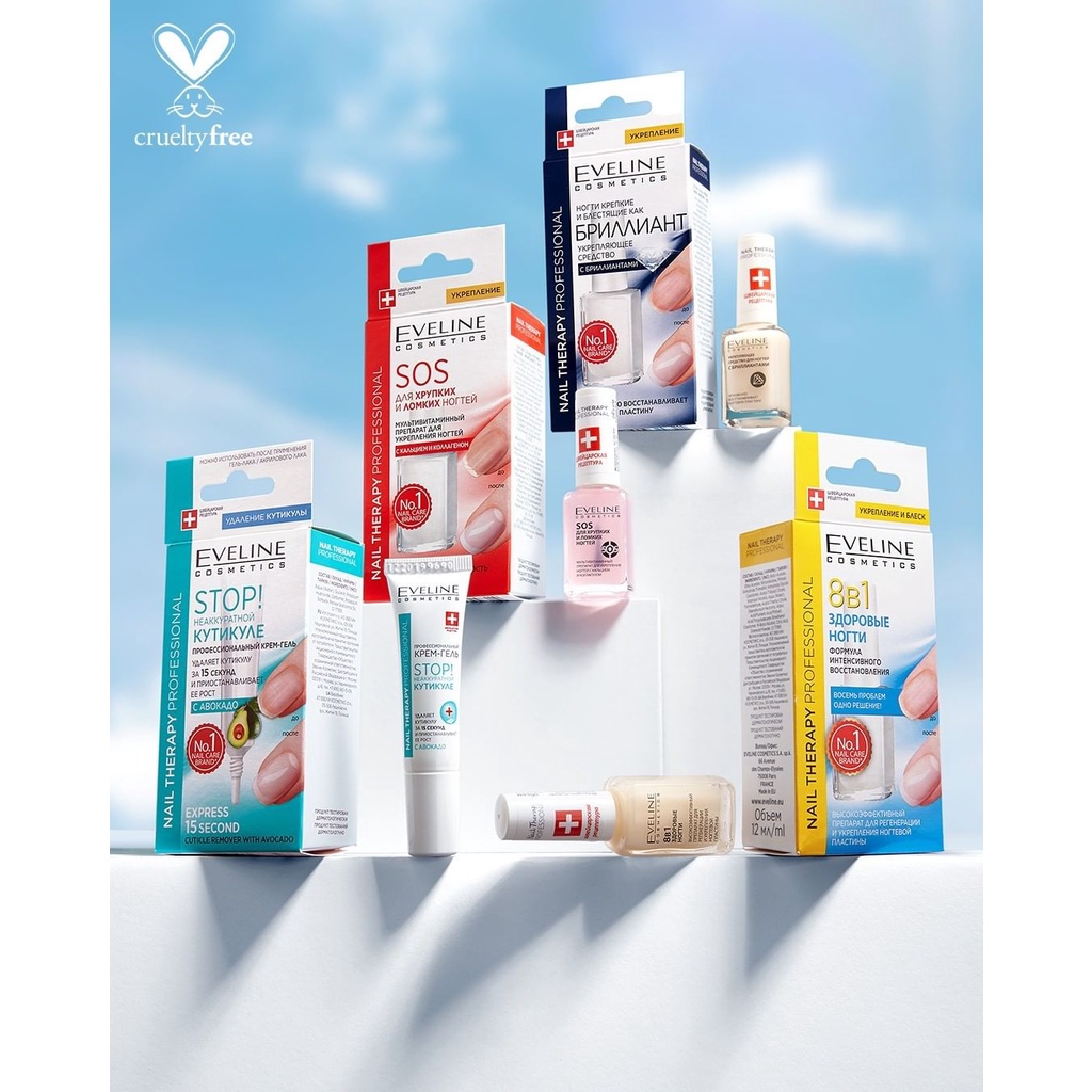 Sơn Dưỡng Móng Eveline 8in1 Total Action Nail Therapy Professional 12ml