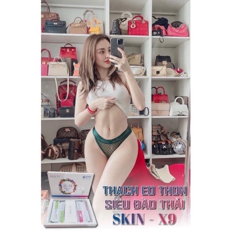 giá sỉ hộp 10 gói thạch giảm cân thải mỡ skin x9