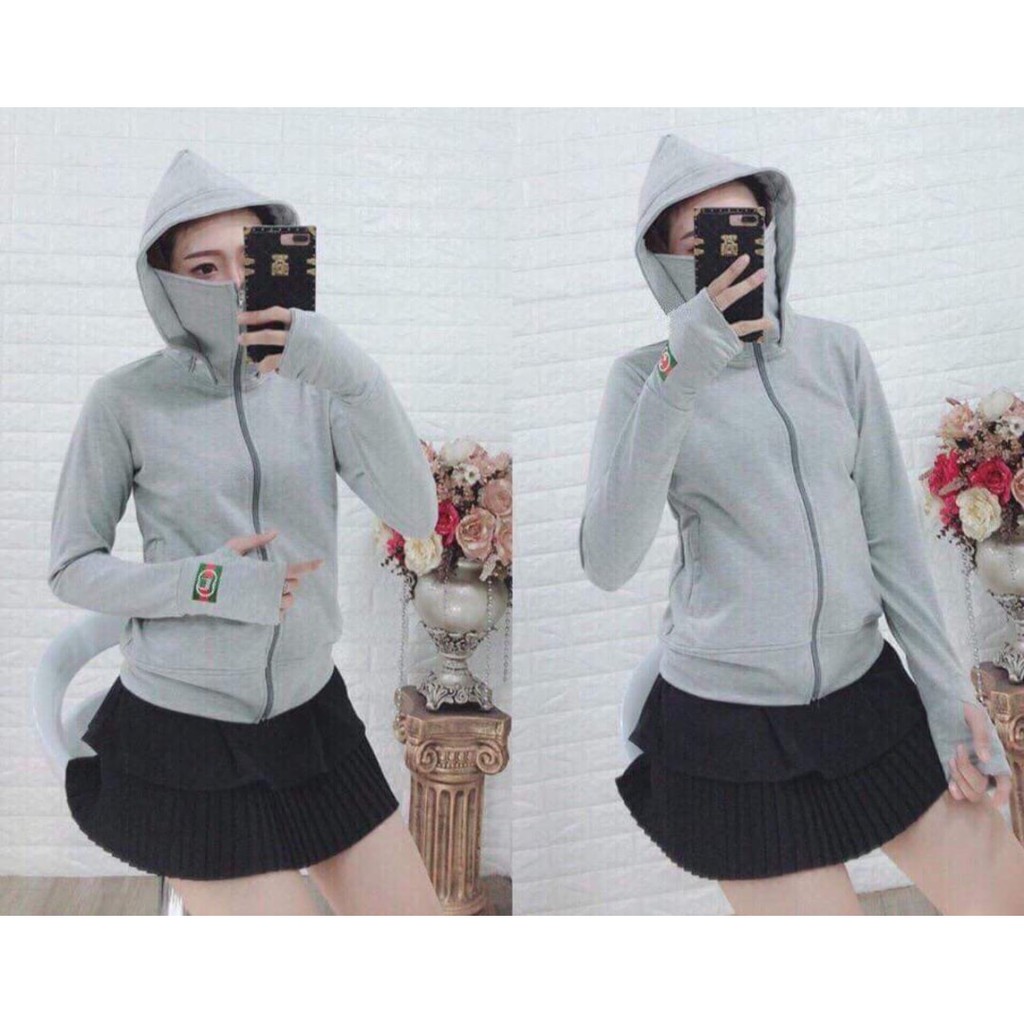 Áo chống nắng nữ ❎FREESHIP❎ Áo Khoác Đi Nắng Thông Hơi Xỏ Ngón 4 Túi Chất Da Cá
