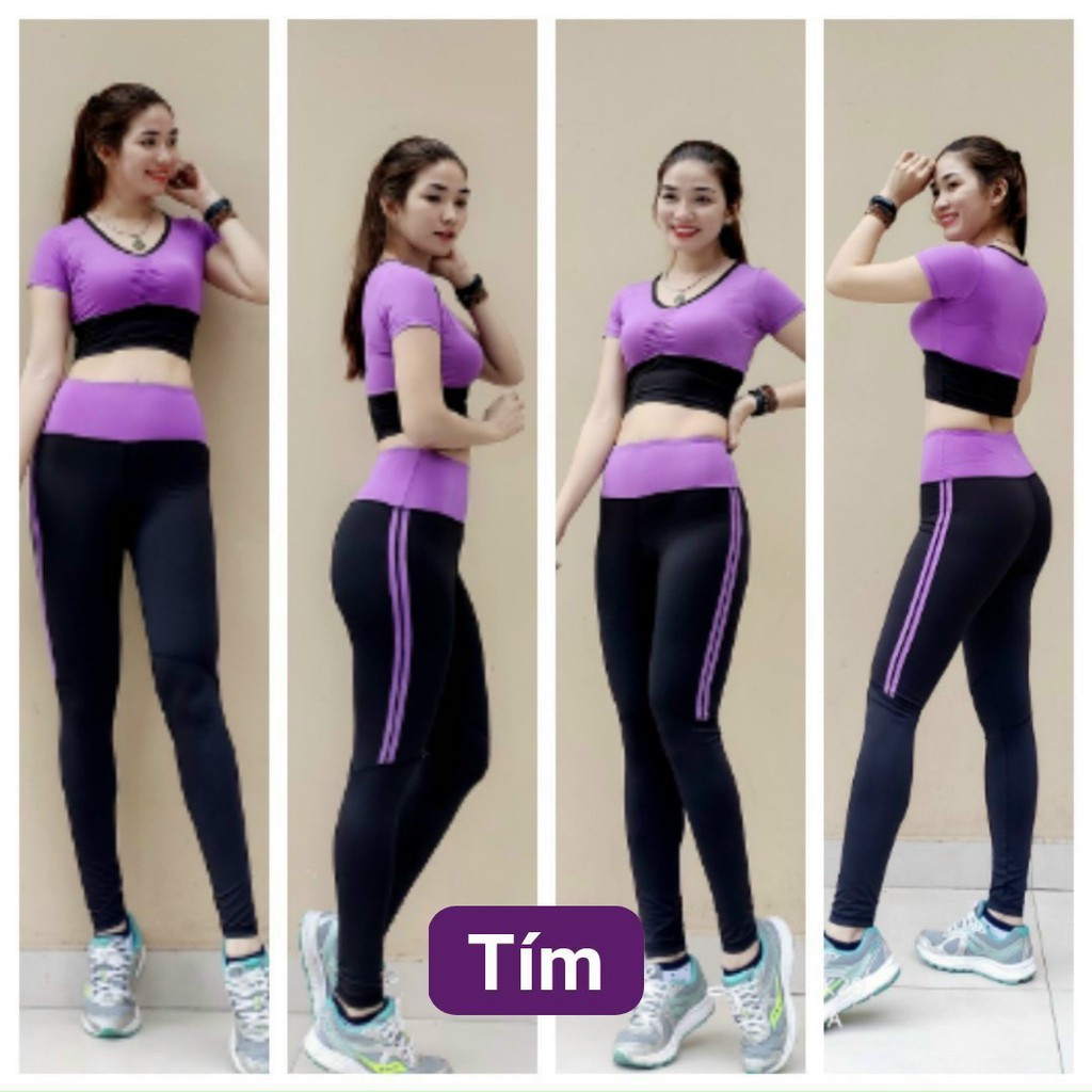 Bộ tập thể thao gym yoga nữ áo crop quần dài BD060