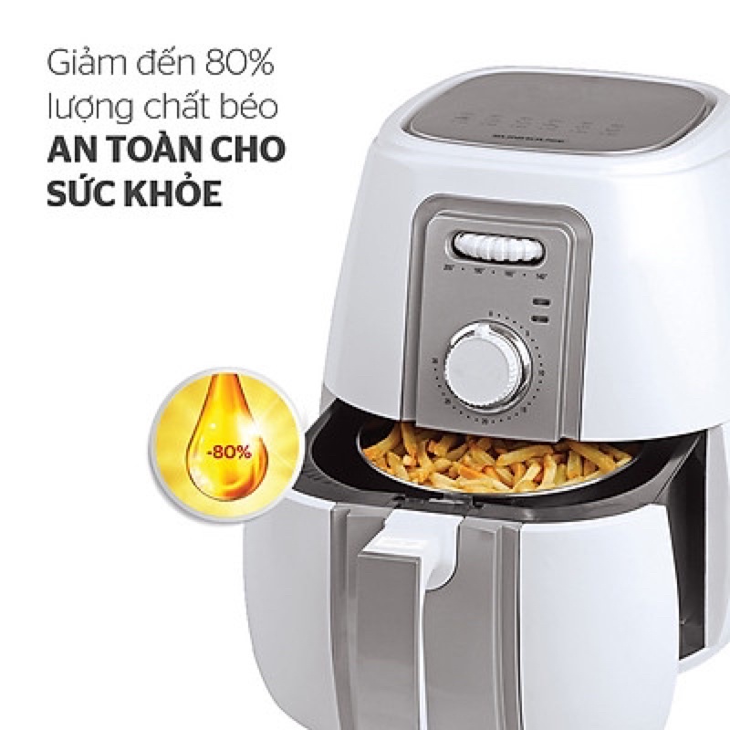 Nồi Chiên Không Dầu Sunhouse SHD4023W (3.0 Lít) - Hàng Chính Hãng