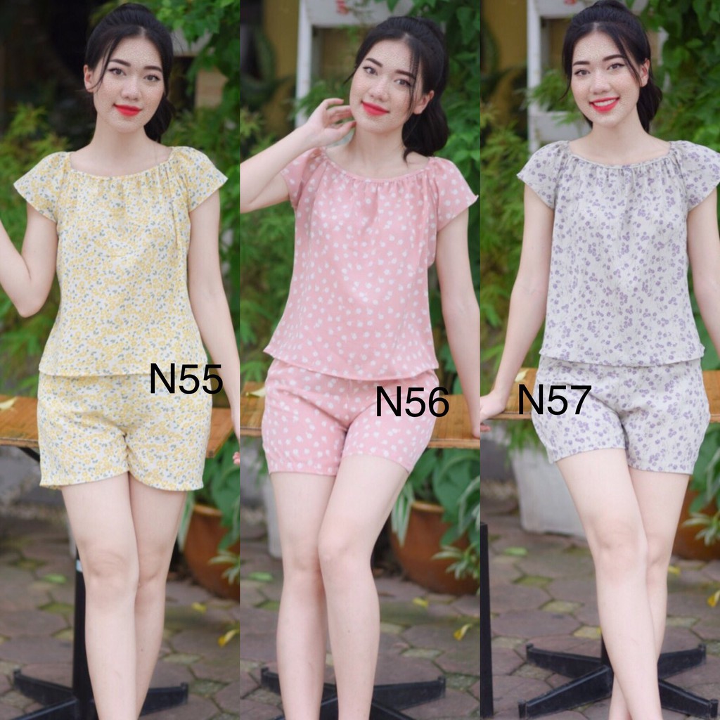 BỘ ĐÙI LỤA HÀN MỀM MÁT BỘ ĐÙI HOA XINH