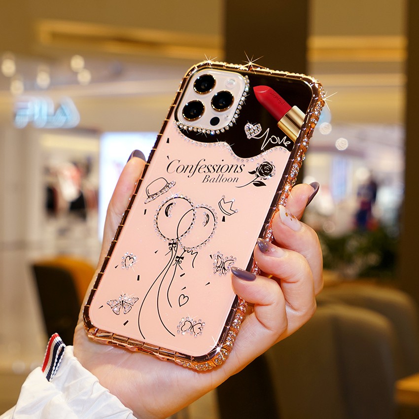 Ốp Điện Thoại Đính Đá Lấp Lánh Cho iphone 11 12 13 pro max 12 mini x xr xs max 7 8 plus