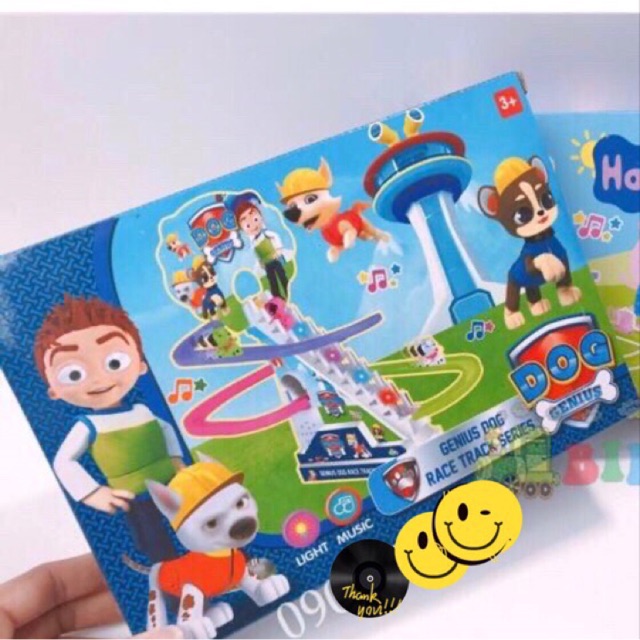 Đồ chơi chó cứu hộ, xe lửa thomas leo thang có nhạc đèn