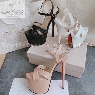 Loviiebasics - cao gót đúp đế 17cm - gồ cao gót đúp đế 17p - sandal cao gót đúp đế quai mảnh 17p - g201127