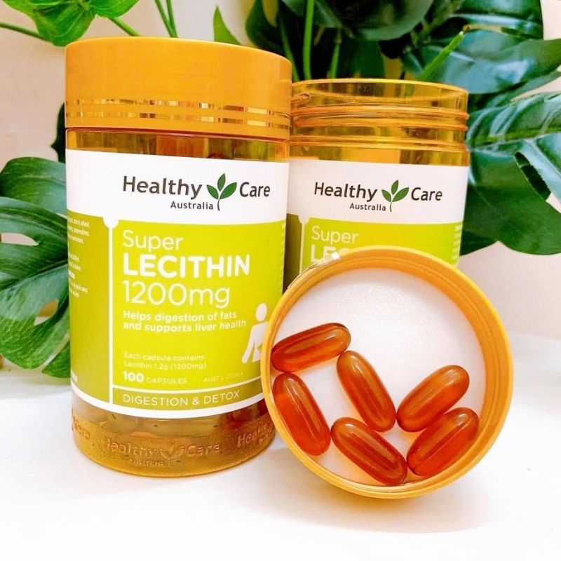 Mầm đậu nành Super Lecithin Úc ⚡ CAM KẾT CHÍNH HÃNG ⚡ Viên uống tăng vòng 1 Healthy Care Super Lecithin 1200mg- 100 viên