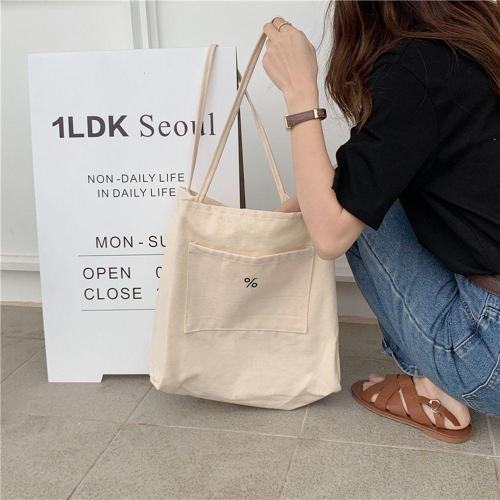 Túi Xách Du Lịch Vải Canvas Cỡ Lớn Thêu Họa Tiết Dễ Thương