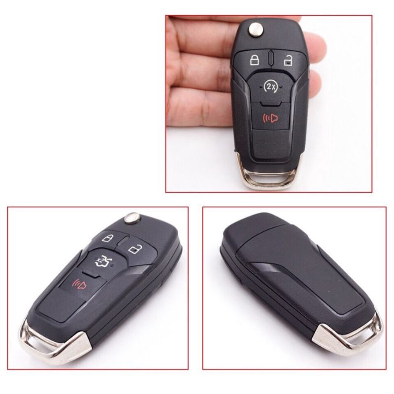 Vỏ chìa khoá độ gập xe Ford 4 nút ( 3 + 1 nút )