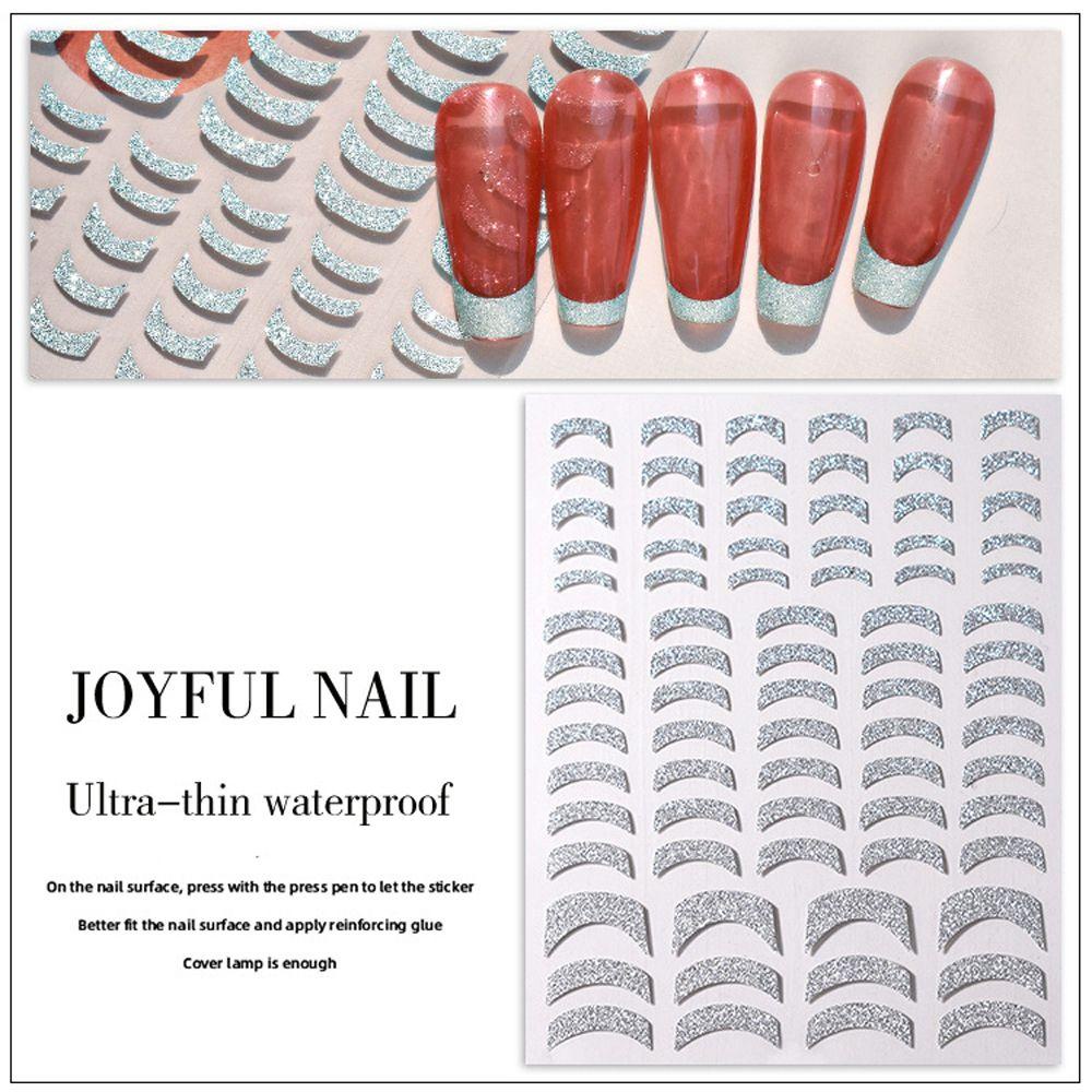 OCEANMAP Miếng Dán Trang Trí Móng Tay Họa Tiết Kẻ Sọc 3D Thời Trang