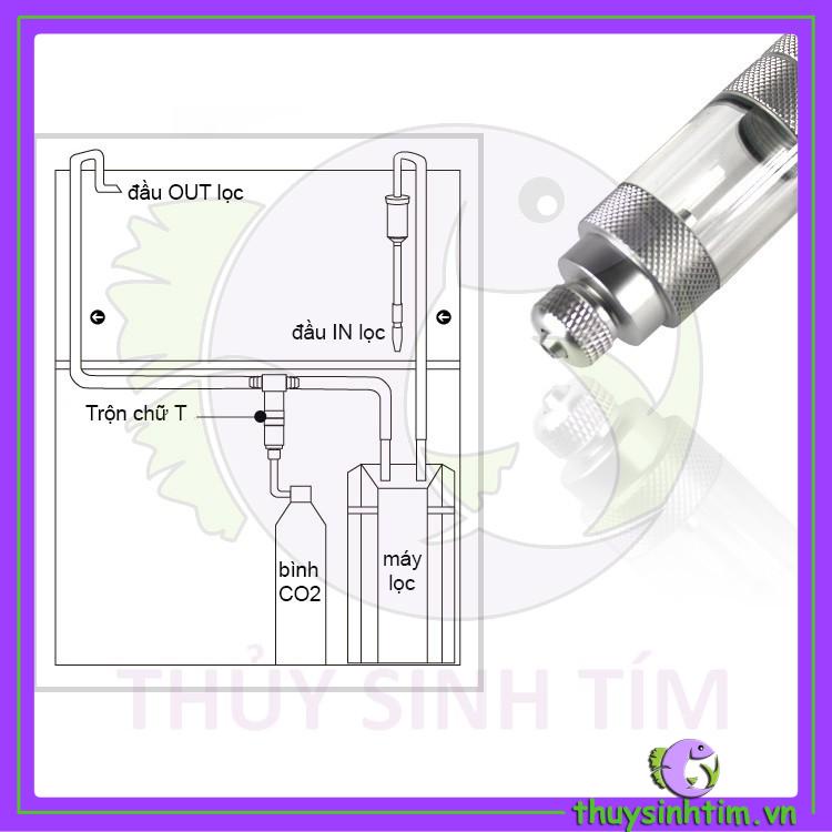 Trộn CO2 Chữ T Mufan Giúp Khuếch Tán Mịn Bọt Khí