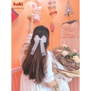 Kẹp tóc nơ ren / Cài tóc nơ ren tiểu thư (Các mẫu)