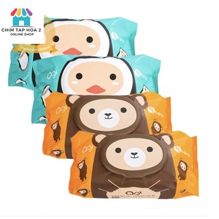Combo 4 gói khăn ướt agi không mùi, không hương 100 tờ/gói