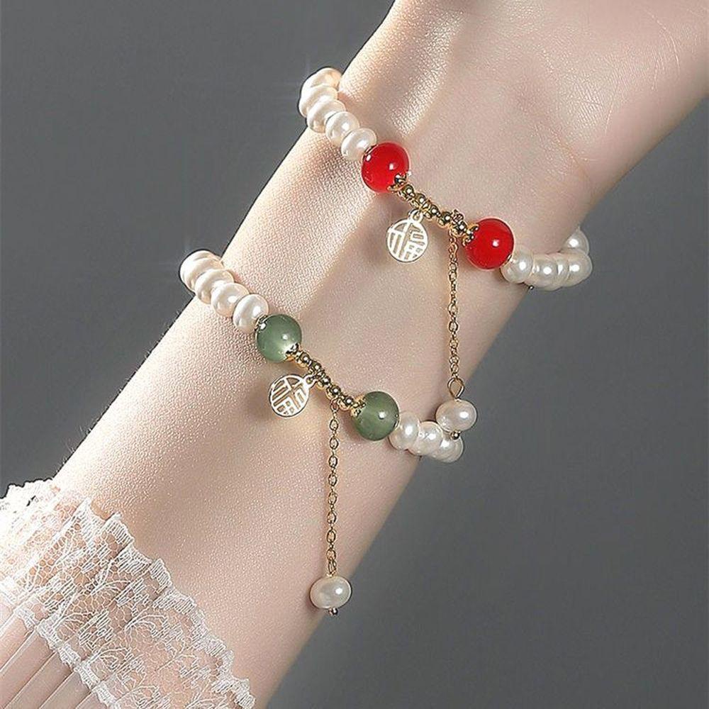 QQMALL Vòng Đeo Tay Mặt Dễ Thương Phong Cách Vintage Thời Trang Cho Nữ