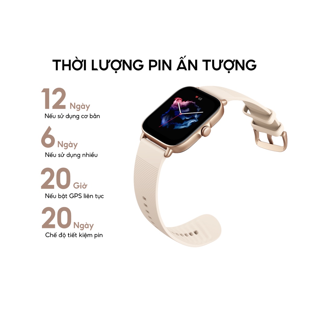 Amazfit GTS 3 - Đồng hồ thông minh Amazfit GTS 3 - Pin 12 ngày - Tiếng Việt | Chính hãng - BH 12 tháng