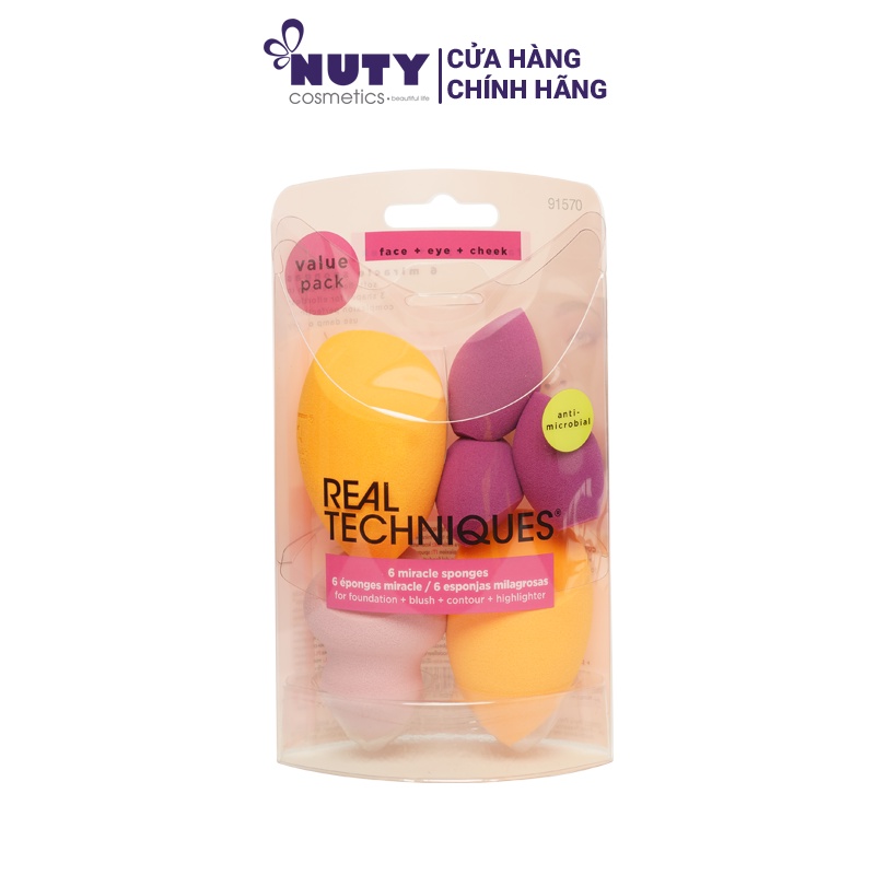 Set 6 Bông Mút Trang Điểm Real Techniques 6 Miracle Sponges (6 pcs)