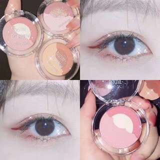 [Hàng mới về] Bảng phấn mắt ba màu sắc ánh ngọc trai mờ tím taro nhỏ gọn