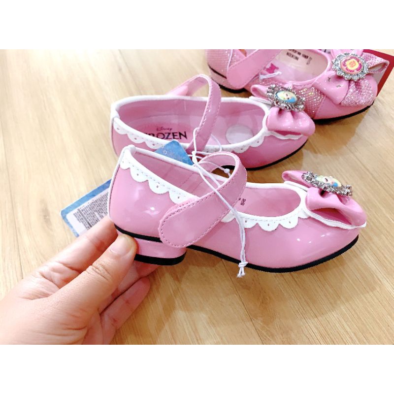 Giày bé gái búp bê nơ hồng da