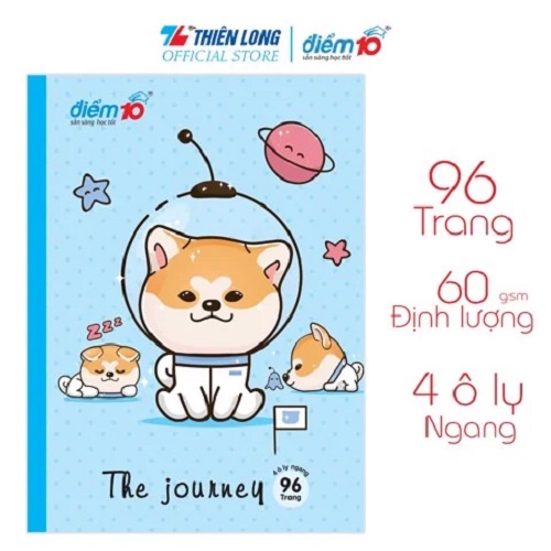 Combo 10 Tập học sinh 96 trang 4 ô ly ngang 60 gsm Điểm 10 TP-NB072