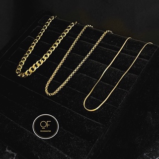 Dây chuyền inox màu vàng gold - 3 style